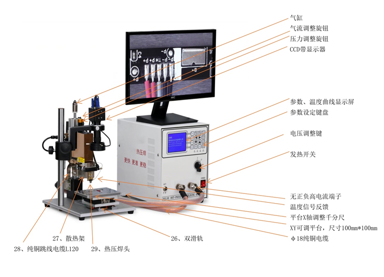 H2000D精密脉冲热压焊接自动机